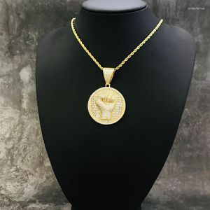 Pendant Necklaces 2023 Christmas Boyfriend Gift Hip Hop Gold-plated Black Friday Fist Zircon Necklace