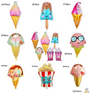 Party Decoration 32Inch Large Foil Balloon Fruit Ice Cream Helium Birthday Kids Toy Sweet Digital Balloons Showe Drop Delivery Home Dhhyh