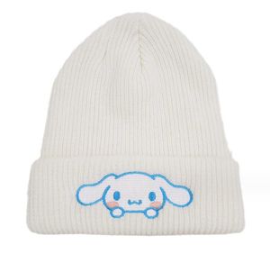 Büyük Kız Kış Sıcak Şapka Kapağı Örme Kuromi Cinnamoroll Melody Nakış Beanie Kids Aksesuarları