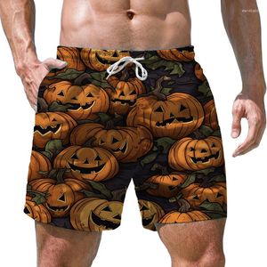 Męskie spodenki Summer prosta moda ulica swobodny luźne wygodne wygodne na halloween dynia nadruk 3D