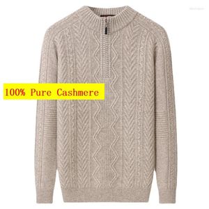 Maglioni da uomo Arrivo Maglione in puro cashmere di alta qualità con colletto con cerniera Pullover oversize e ispessito Taglia XS-4XL 5XL