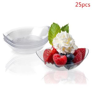 Disposable Dinnerware 25Pcs Plastic Transparent Dessert Cups Creative Sauce Bowl High Quality Cake Containers Party Tableware