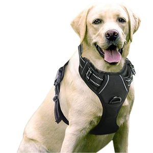 Dog Collars Leashes Harness Nopull Pet調整可能なソフトパッド付きベスト反射性ノチークオックスフォードが簡単な制御ハンドル230906