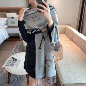 Designer Silk Scarf Brand Designer V Scarf Cashmere Thick Shawl Women Winter Wram Pashmina Long Wraps Hij