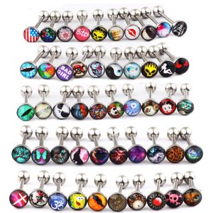Labret Lip Piercing Jewelry TIANCIFBYJS Steel Metal Lot of s Tongue Rings Straight Barbells Ear Body 14g Length 58" or 16mm 230906