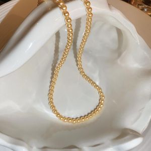Choker Vintage Style Simple Champagne Pearl Chain Necklace For Women Wedding Love Shell Pendant Fashion Jewelry Wholesale