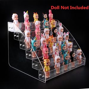 Storage Holders Racks Acrylic Doll Organizer Display Stand Transparent Nail Polish Makeup Rack Shelf Multilayer Mini Toy Action Figure Showcase 230907