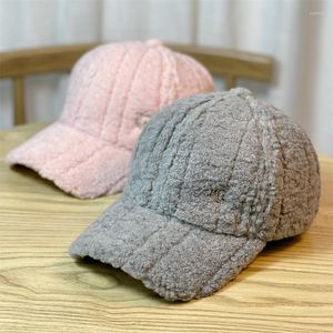 Visors Fur Blended Cap Tide Brand Female Autumn And Winter All-match Plush Hat Suitable For Face Big Baseball Caps G Logo