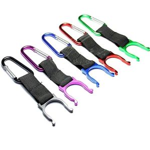 Fashion Creative Metal Ribber Locking Carabiner Clip Water Bottle Buckle Holder Camping Snap Hook Clip-On Partihandel