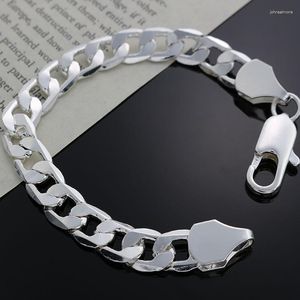 Link Bracelets 925 Classic 10MM Bracelet Chain Noble Wedding Men Silver-color High Quality Fashion Jewelry H262 Wholesale