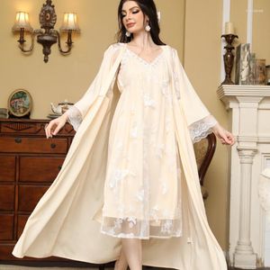 Women's Sleepwear Women Cotton Arab Loose Night Dress Vintage Victorian Robe Two Piece Set Pijamas Nightwear Muslin Gown And Sets
