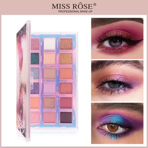 Sombra de olho Miss Rose 18 cores Aqua Pearl Glitter Matte Eyeshadow Paleta de maquiagem profissional fácil de aplicar 230906