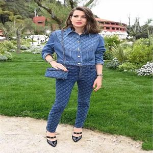 Chan 2023 designer clothes women jacket designer fashion rhombic grain denim jacket CCC cowboy coat designer fashion pants Jeans t225j