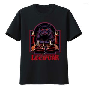 Herr t-skjortor The Conjuring of Lucipurr Cotton T-shirts Top Y2k Style T-shirt Cool Koszulki Summer Casual Camiseta Hombre Camisa Tees