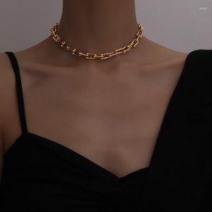 Ketten Koreanische Luxus Schmuck Zubehör Gold Kette Halskette Für Frauen Mode Halsketten