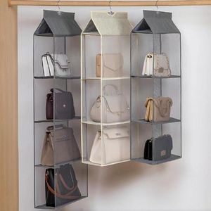 Förvaringslådor högkvalitativ garderob hängande väska utrymme sparar handväska tredimensionell tygdtät arrangör
