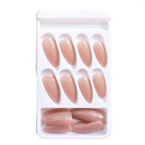 False Nails Glossy Beige Almond Fake No Stimulation Press-on Artificial For Professional Salon Supply