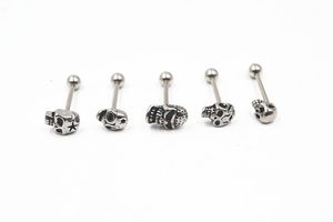 Labret Lip Piercing Jewelry 14g 50pcs Free shippment Body PUNK EMO Skull Head Langue Tongue Ring Bar Nipple Sheild Barbells 230906