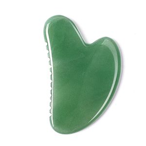 Ferramenta facial aventurina gua sha com dentes pedra de jade natural ferramenta de massagem guasha raspador tradicional relaxante produto de beleza para cuidados de saúde corporal