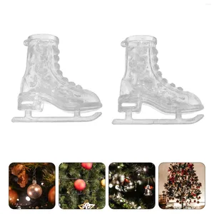 Decorative Flowers Christmas Tree Pendant Ice Skates Decor Festive Xmas Adornment Desktop Decoration Ornament Party Supplies