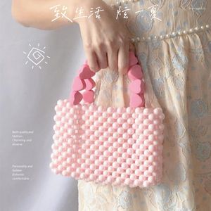 Evening Bags Love Solid Color Clear Purses Handbags Jelly Pink Yellow Handmade Pvc Bag Fairy Peach Heart Beaded Gree Totes