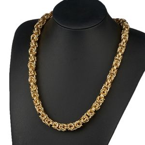 6/8/10mm Hip Hop rostfritt stål Centipede -kedjan halsband Enkel 18K Real Gold Plated Jewelry