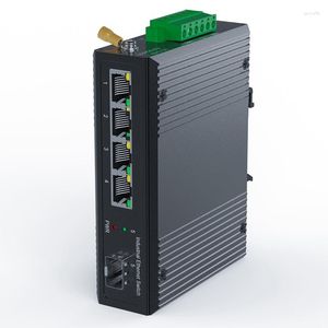 Modulo per apparecchiature in fibra ottica Switch Ethernet su guida DIN Gigabit Poe industriale a 5 porte 4 con uscita SFP 10/100/1000Mbps IP40 non gestita 48V