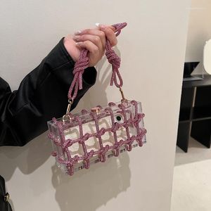 Evening Bags Vintage Rhinestone Knotted Shoulder Crossbody For Women Handbags And Purses 2023 Designer Clutch Bag