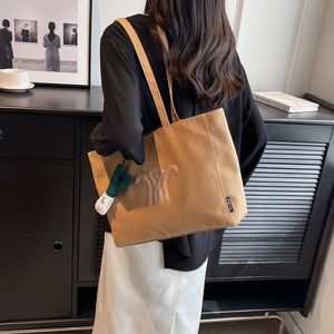 Новая большая вместительная холщовая женская сумка с буквенным принтом, портативная большая сумка, простые сумки, женская мода