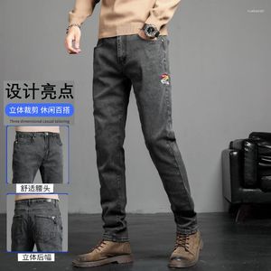 Männer Jeans Frühling Und Herbst Mode Marke Stretch Casual Kleidung Licht Gerade Bein Retro Nostalgische Hosen Slim Fit Männer