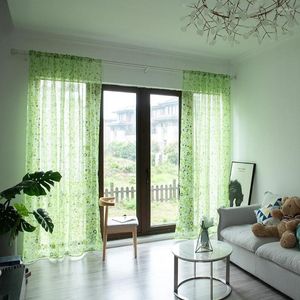 Kurtyna liście Sheer Tiul Window Drape 1 Panel Tkanina Próg progowy