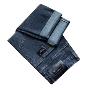 Herren Jeans Herbst Winter Männer Slim Fit European American High-End-Marke Kleine gerade Hosen (201-216 dünn) F229-0