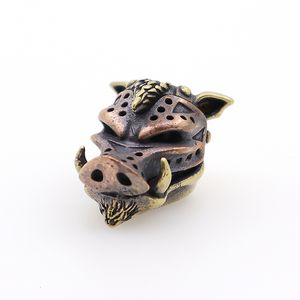 Gadżety zewnętrzne Paracord Beads Edc Brass Copper Wild Bark Head Nóż DIY Smyczowe akcesoria kempingowe przetrwanie w wojsku przetrwanie sprzęt 230906