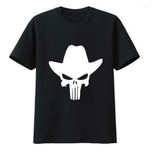 Herr t shirts western cowboy skalle bomull t-shirt män kläder hipster original y2k kläder camiseta hombre tshirt camisa