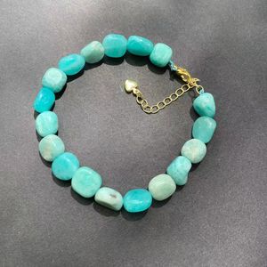 Naturlig blå sten oregelbunden smycken grossist design handgjorda pärlor kvinnor smycken gåvor