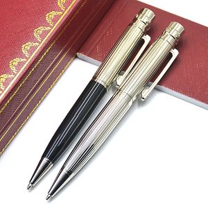 Luxury Santos Series Ca Metal Ballpoint Pen Silver & Black & Golden Stationery Office Schoo Supplies Writing Smooth Ball Pens As Gift