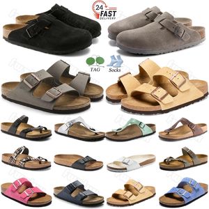 Designer tofflor Boston Clogs Fur Clog Birks Sandaler Arizonas Mayari Gizehs Head Pull Cork Leather Loafers For Men Women Plate Forme Platform Slides