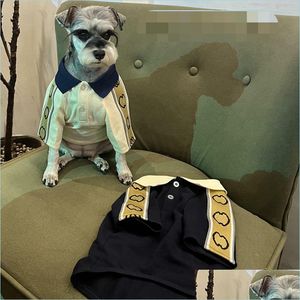 Dog Apparel Dog Shirts Designer Pet Clothes Spring Summer Apparel For Medium Small Dogs Chihuahua Yorkies Bldog With A Two-Button Coll Otq9O