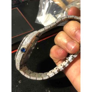 MVSV Luxury Digner Custom Skeleton Sier Moissanite Diamond Watch Pass Tted Quartz Movement Top Men's FrozMDSCNQSV