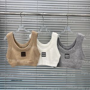 Letters Cropped Women Tanks Luxury Singlets Tops Sexy Knitted Tank Tops Summer Holiday Charming Singlet
