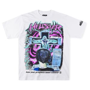 Tees Men Hip Hop TシャツレターグラフィックプリントTシャツコットンカジュアル半袖米国サイズ23FW