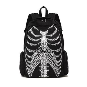 Skull Pattern Zipper Backpack Halloween Backpack