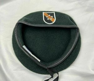 Berretti GUERRA DEL VIETNAM ESERCITO USA 5° GRUPPO FORZE SPECIALI BERRETTO VERDE NERO 5 STELLE GRADO GENERALE CAPPELLO MILITARE Tutte le taglie