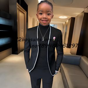 Suits Boys Suit Jacket Pants 2 Pieces Wedding Tuxedo Kids Fashion Blazer Set Slim Fit Custom 2-16 år kläder för barn 230906