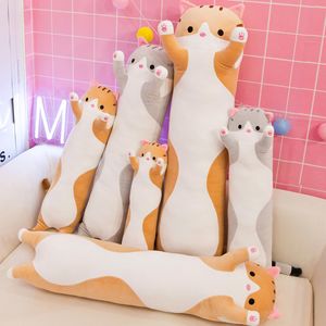 20in bonito macio longo gato travesseiro recheado brinquedos de pelúcia escritório nap travesseiro casa conforto almofada decoração presente boneca criança