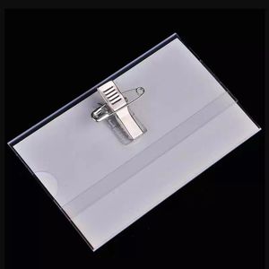 Andra kontorsskolan levererar 30st Safety Pin Clip Transparent Brosch Tag Badge ID Card Holder For Business Conference Anställda Namn Pass Credentials 230907