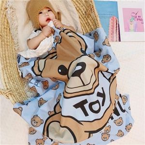 Quilts Brand Baby cute bear blanket pink baby cover four seasons cotton double-sided blanket autumn baby quilt blue 230906