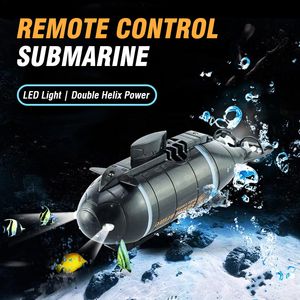 ElectricRC Boats Mini Rc Boat Toys for Kids Remote Control Submarine with Led Simulation Model RadioControlled Nuclear Childern Gift 230906