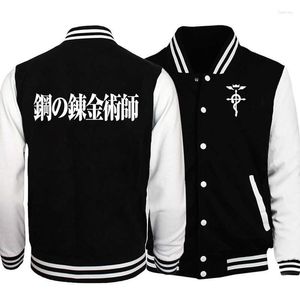 Männer Jacken Anime Mode Baseball Jacke Für Männer Drucken Fullmetal Frauen Raglan Fleece Mantel Warme Outwear Cosplay Kleidung Streetwears