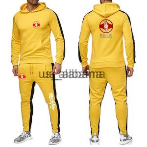 Mäns spårningsdräkter Kyokushin Karate 2023 Mäns högkvalitativa HARAJUKU Runda hals Keep Warm Solid Color Slim Fit tröja + byxor Sportkläder kostym X0907